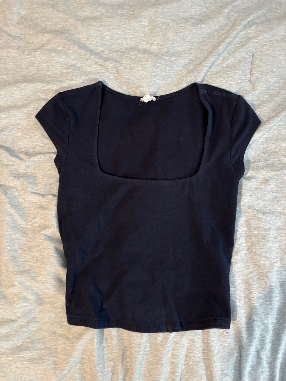 Garage Black Square-Neck Crop Top